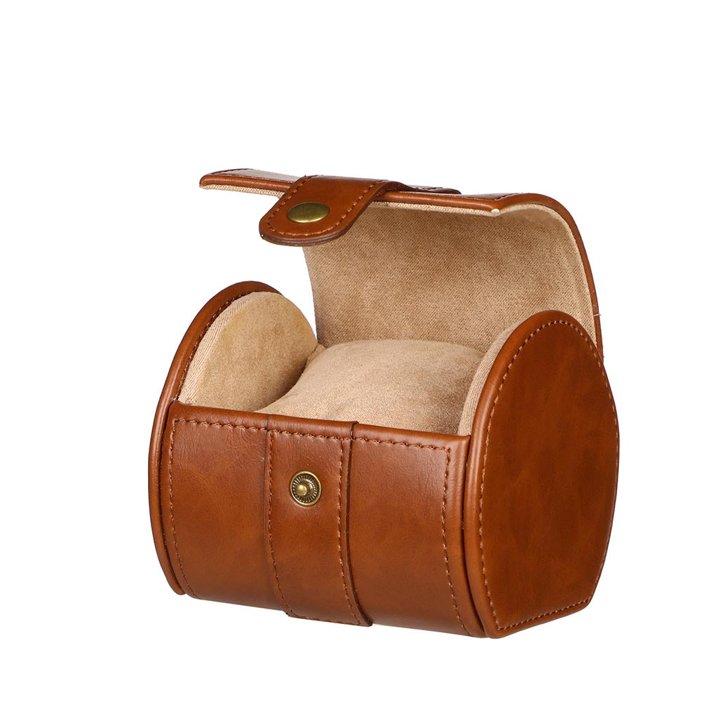 Tan Brown Leather Travel Watch Holder