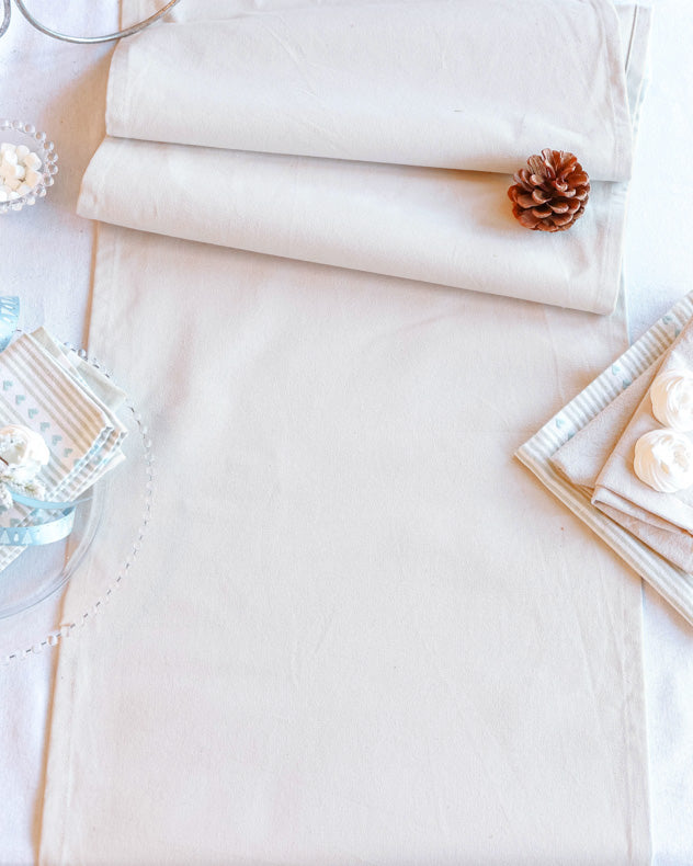 Plain Chambray Cotton Table Runner
