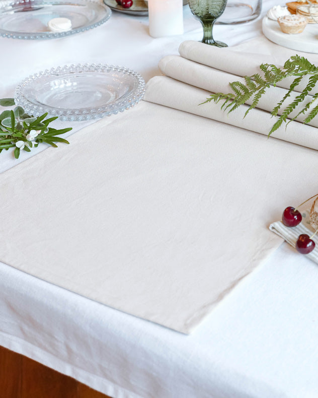 Plain Chambray Cotton Table Runner