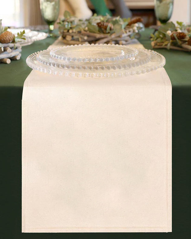 Plain Chambray Cotton Table Runner