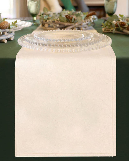 Plain Chambray Cotton Table Runner