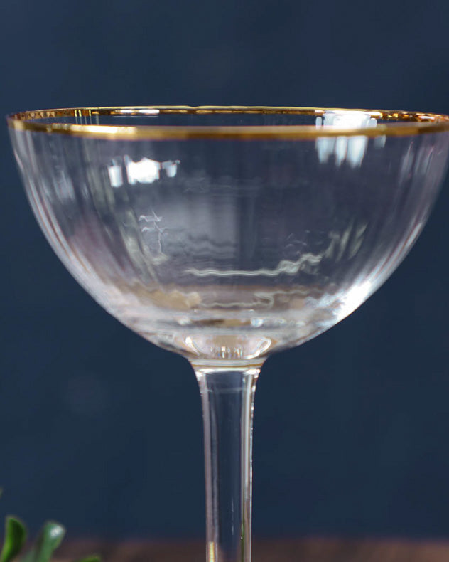 Luxury Gold Rimmed Champagne Saucer