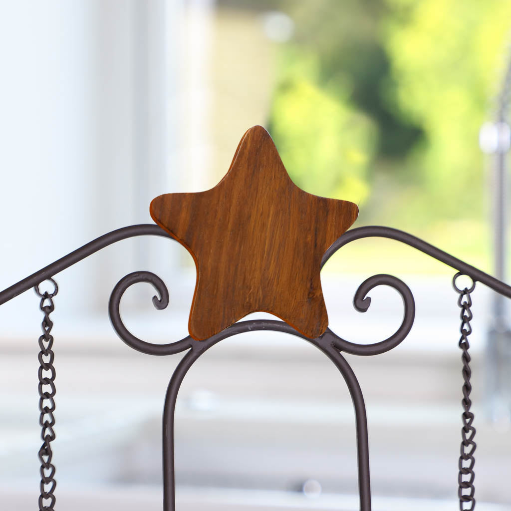 Antique Brown Star Baker Recipe Book Stand