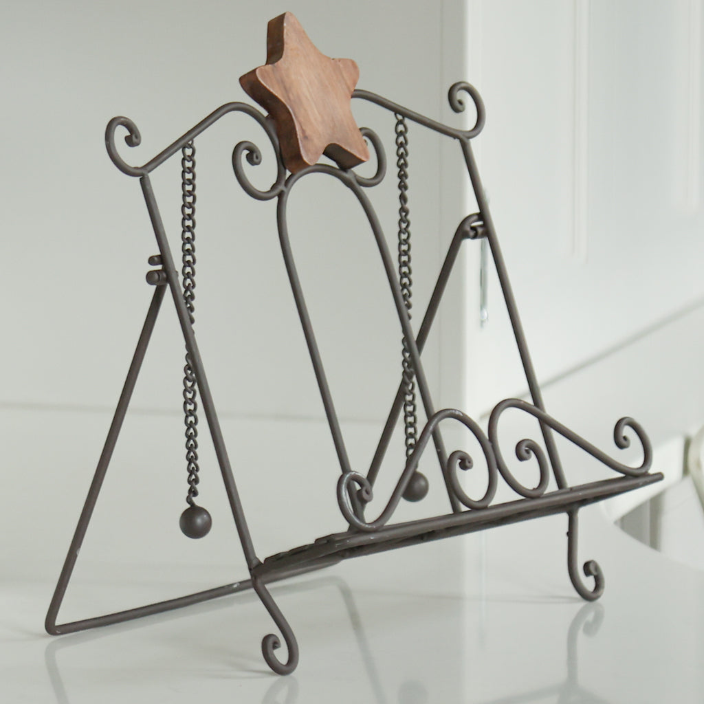 Antique Brown Star Baker Recipe Book Stand