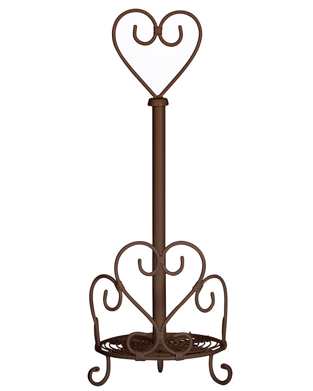 Antique Brown Heart Kitchen Roll Holder