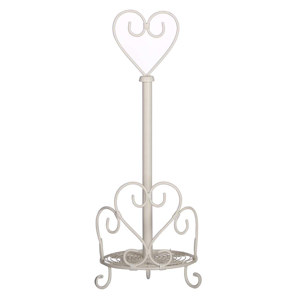 Vintage Ivory Heart Kitchen Roll Holder