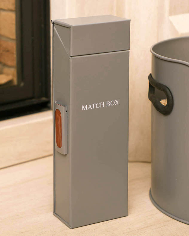 Three Piece Grey Fireside Storage Set