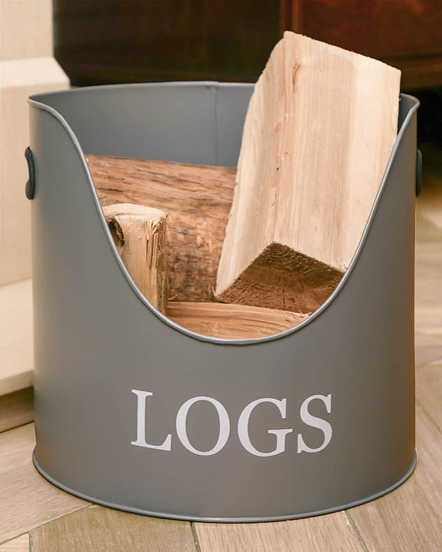 Three Piece Grey Fireside Storage Set