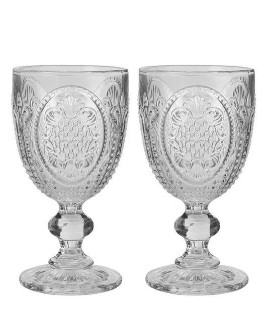 Fleur de Lys Clear Wine Goblet