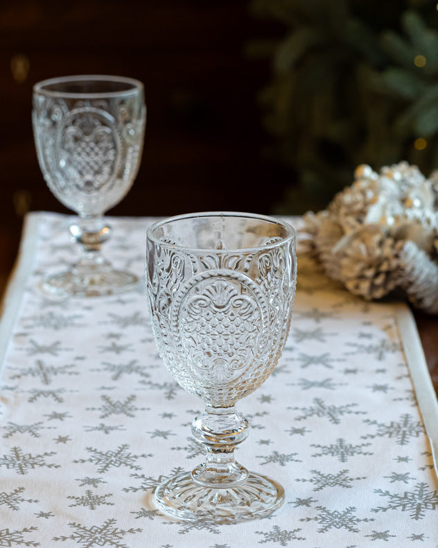 Fleur de Lys Clear Wine Goblet