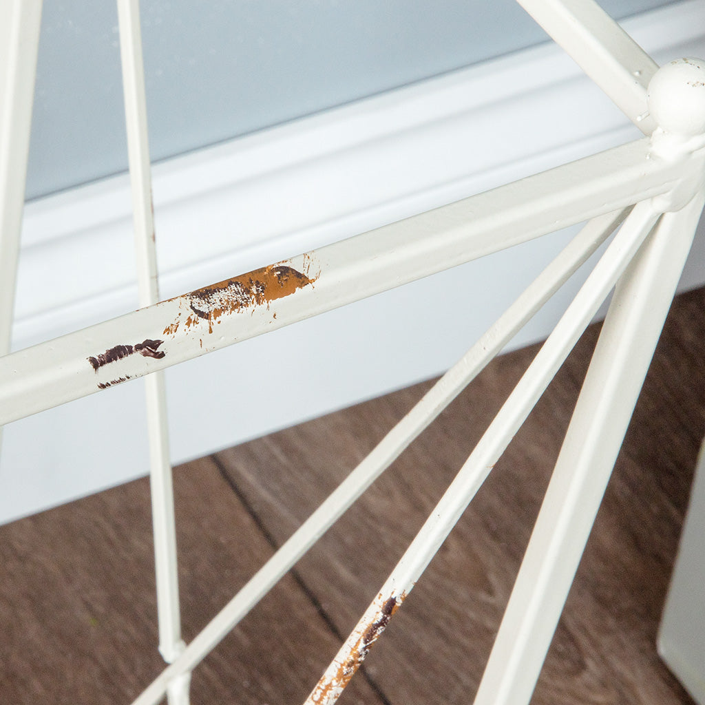 Distressed White Crossed Umbrella Stand