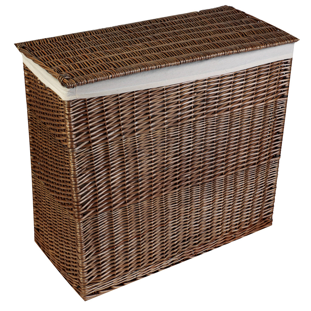 Wicker Laundry Basket with Partition
