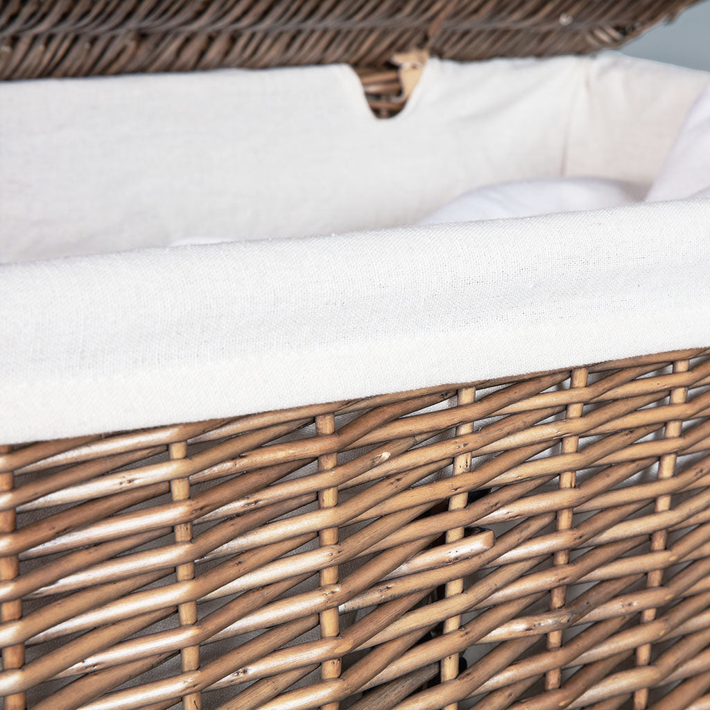 Wicker Laundry Basket with Partition