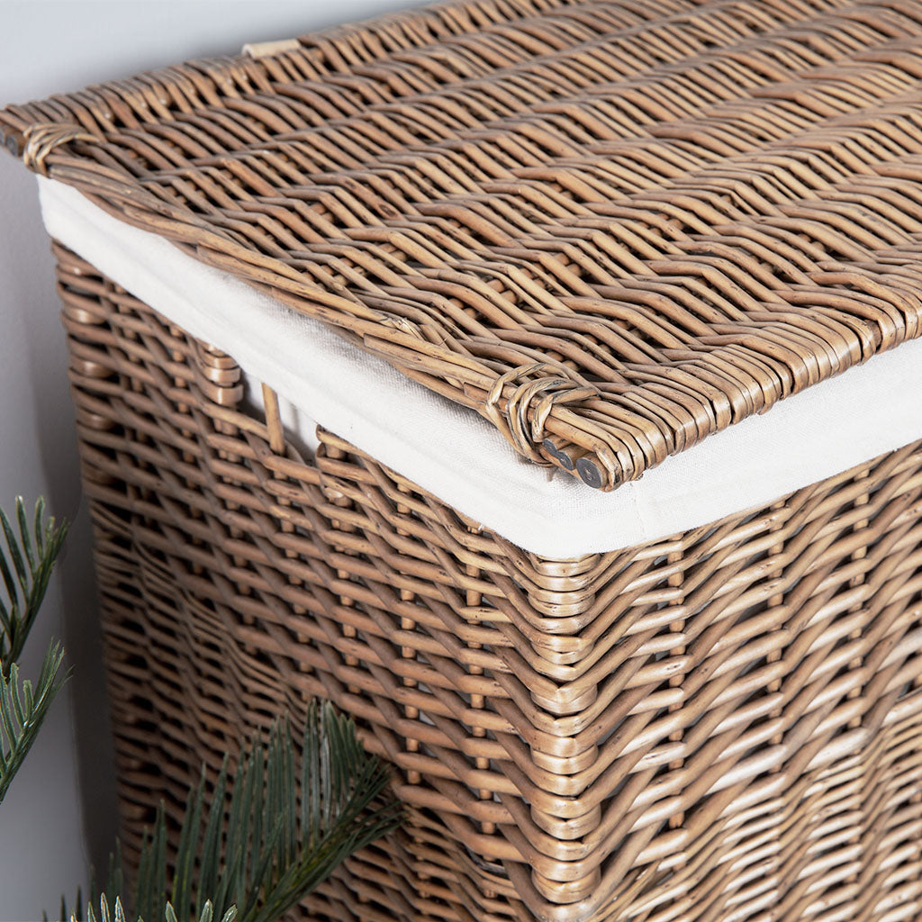 Wicker Laundry Basket with Partition