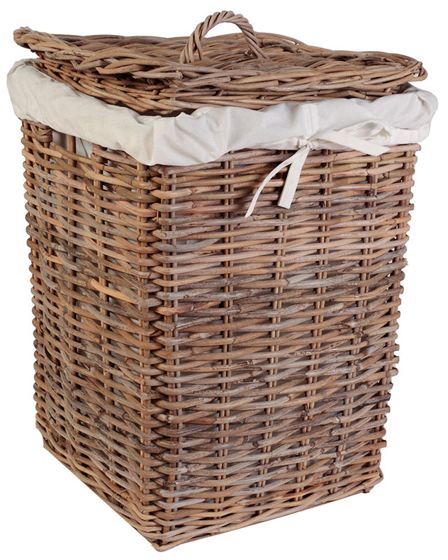 Large Square Rattan Laundry Hamper Basket