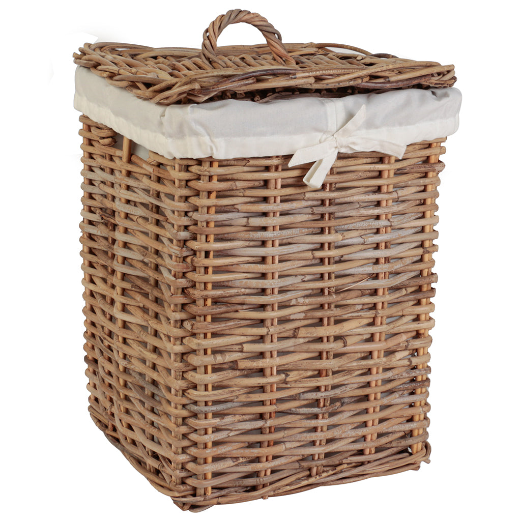 Small Square Rattan Laundry Hamper Basket