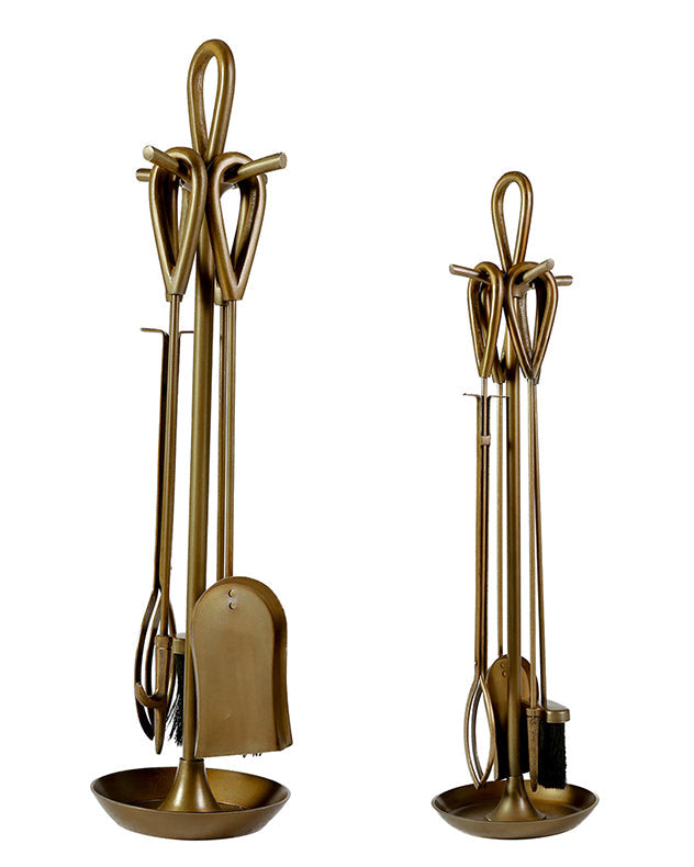 brass effect victorian companion set