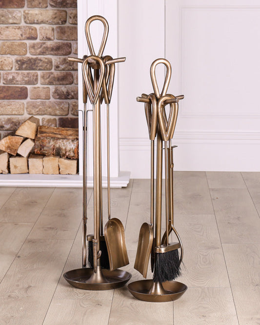 brass effect companion set