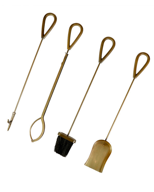 poker, shovel, brush and tongs for fireside