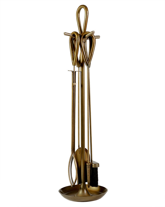 brass effect companion set