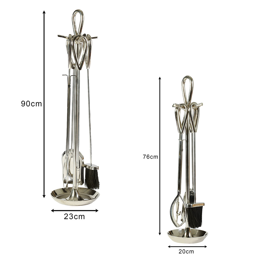 nickel effect fireside companion set