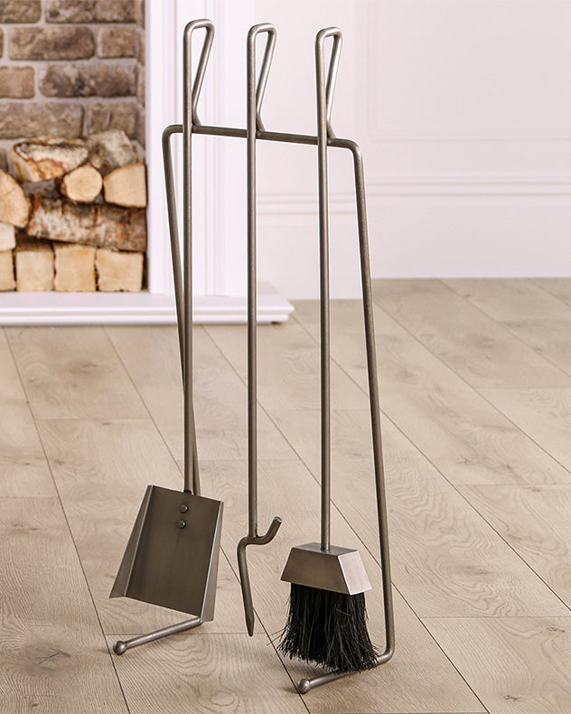 pewter finish companion set