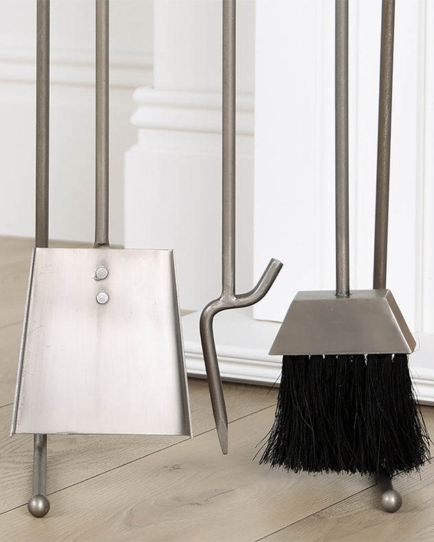 fire tools set pewter finish
