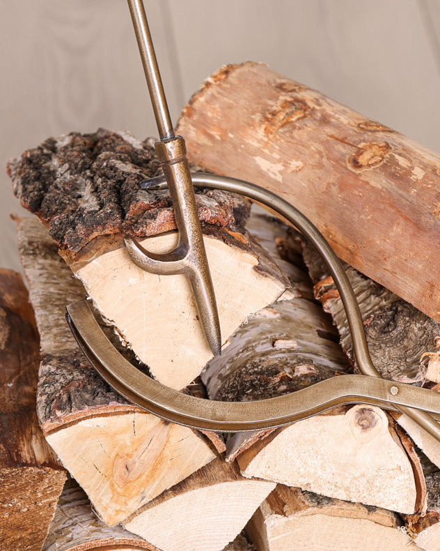 tongs and poker for the fireside