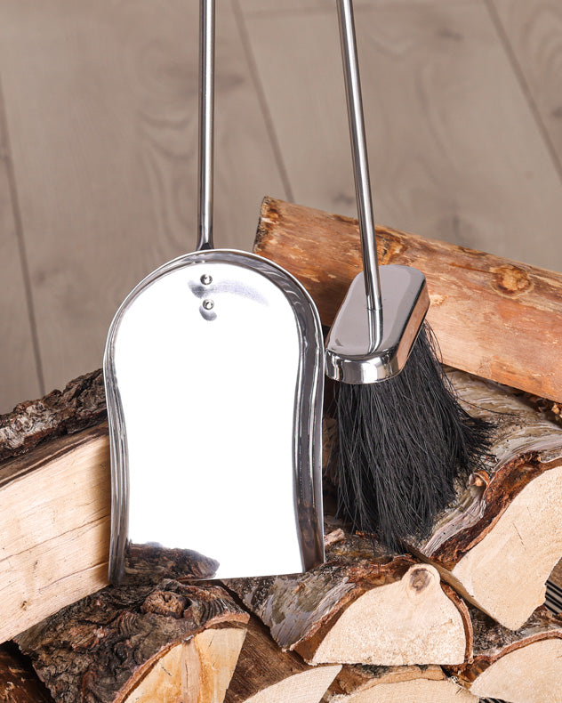 fire tools brush and shovel