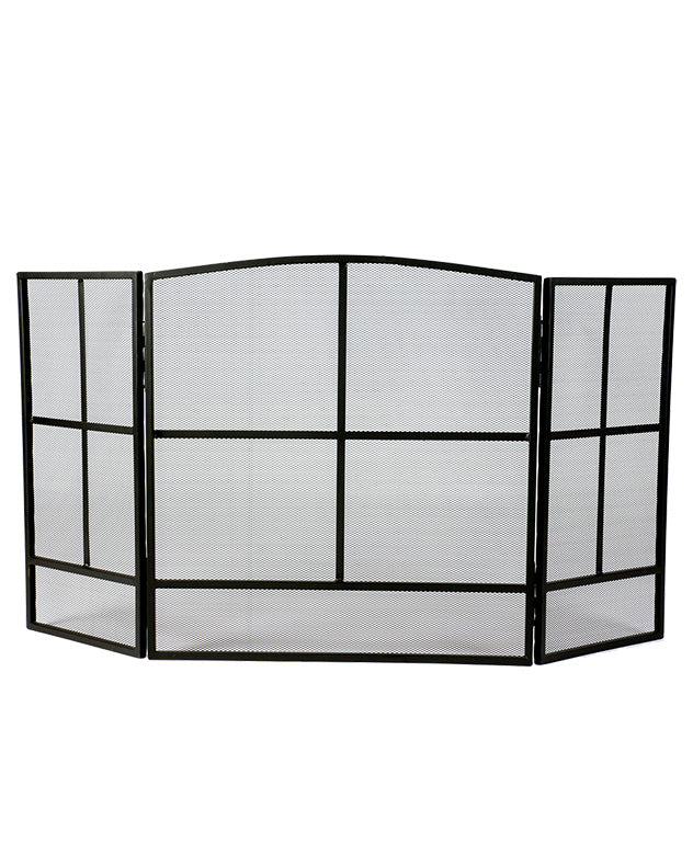 large black fire screen