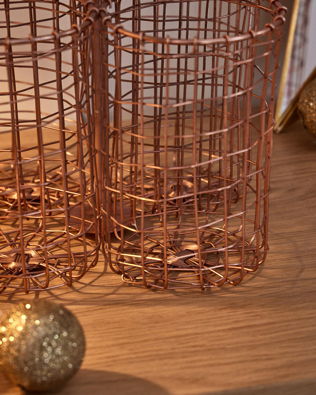 Four Section Copper Wire Cutlery Holder