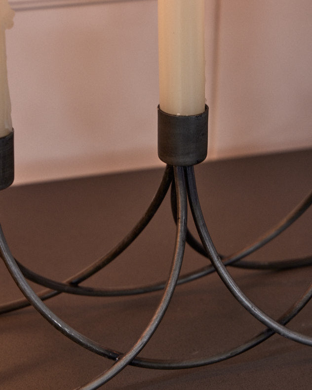 Black Wave Taper Candle Holder