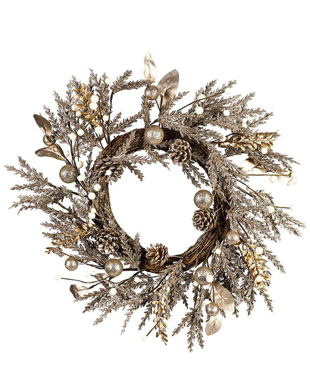 gold christmas wreath