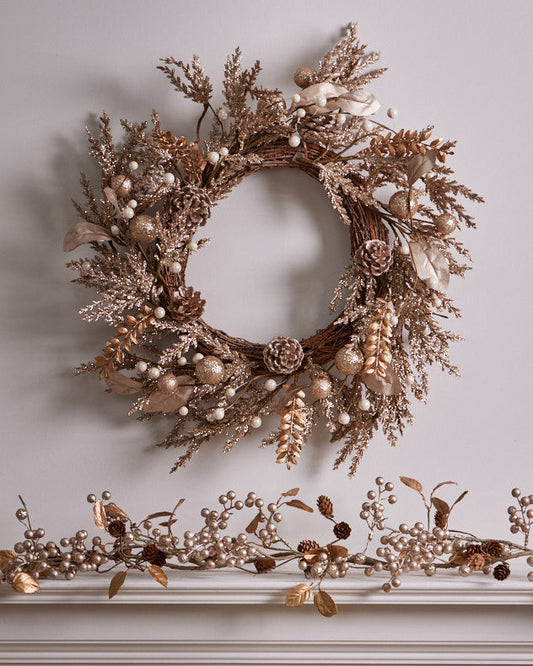 shiny gold christmas wreath