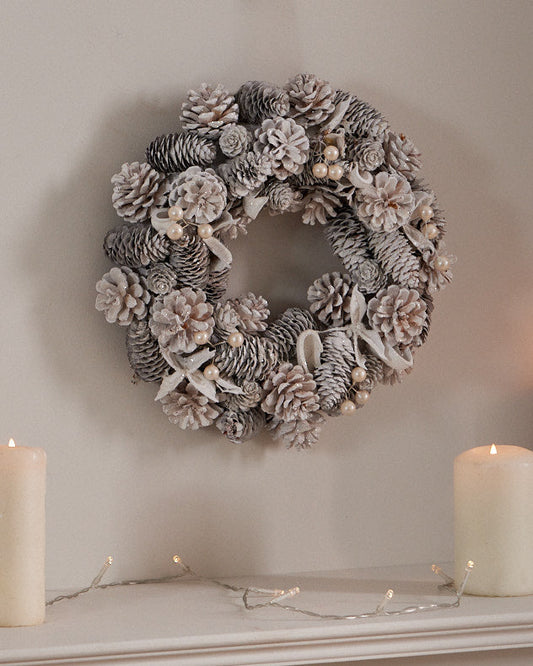 Polar Wonderland Pinecone Wreath 30cm