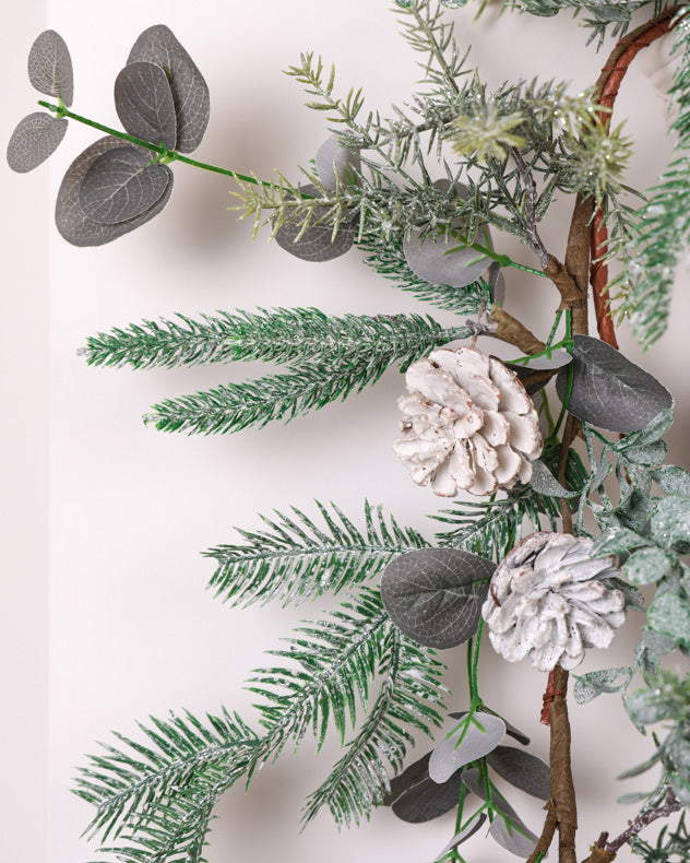 christmas garland on mantle