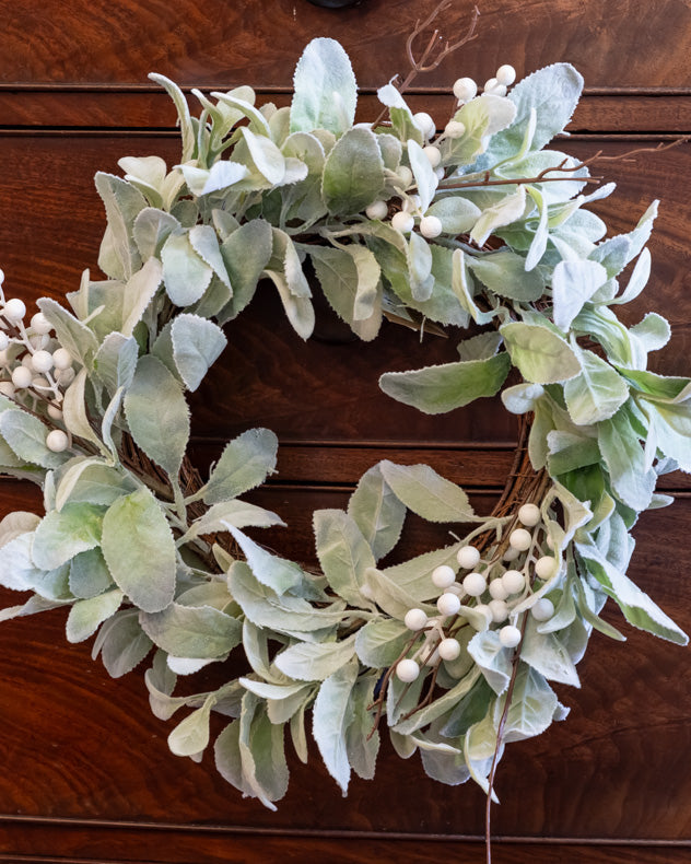 christmas lambs ear wreath