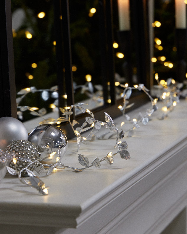 Silver Trailing leaf String Garland 200cm