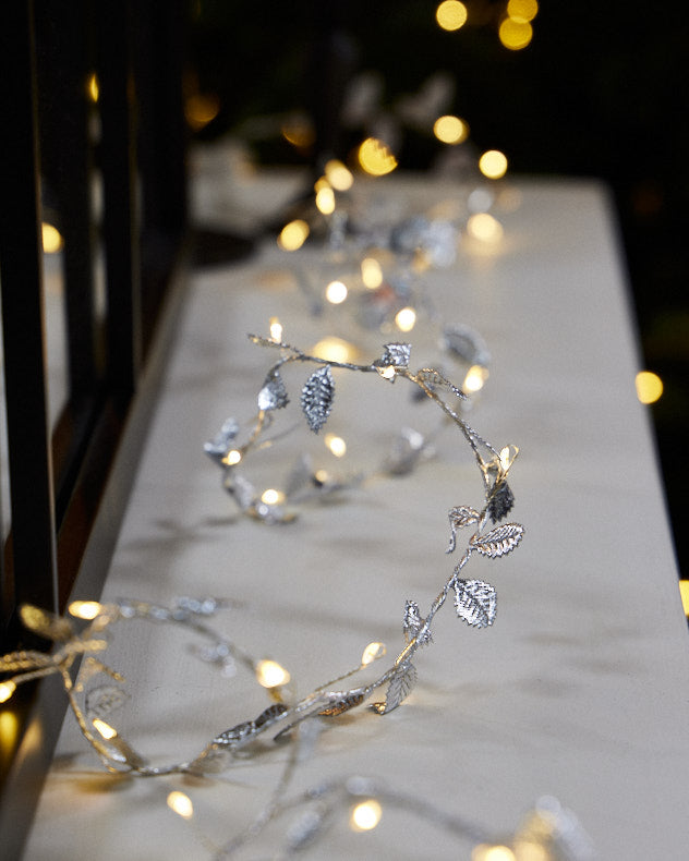 Silver Trailing leaf String Garland 200cm