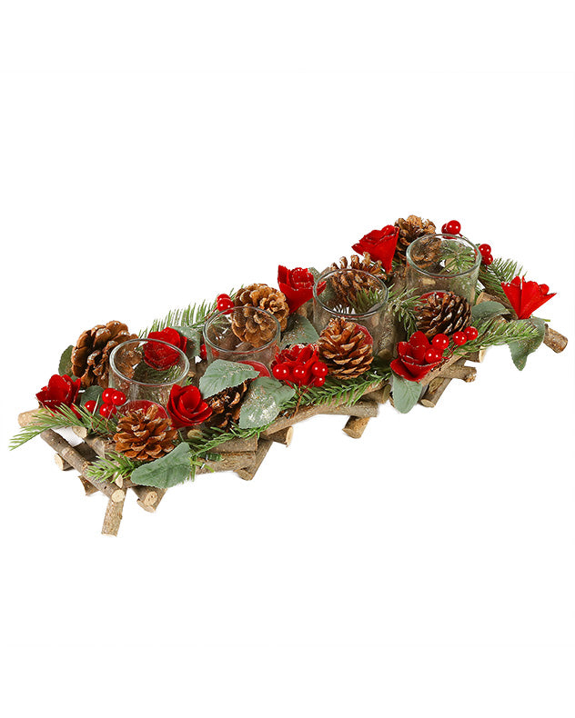 christmas red candle holder