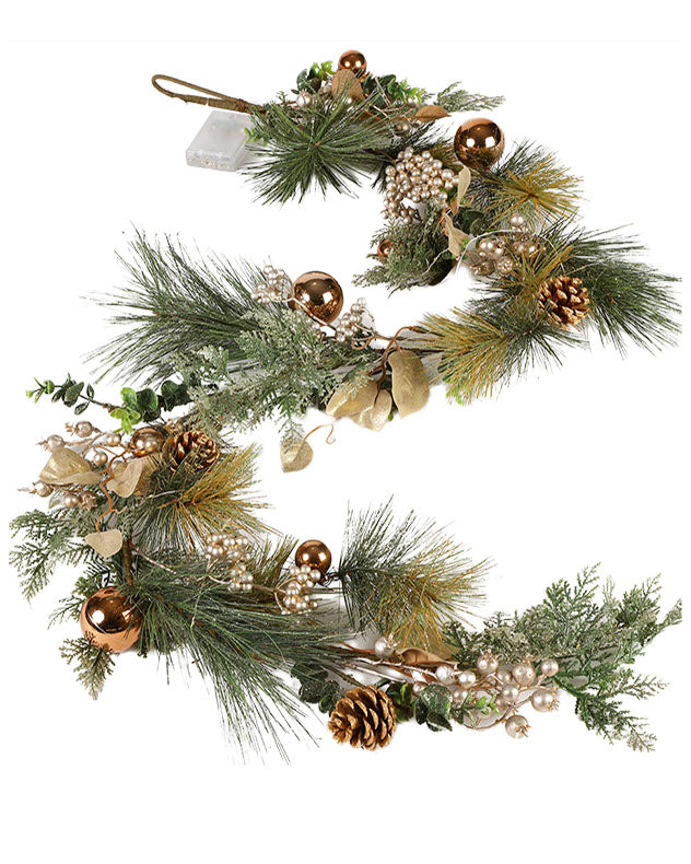 Green and Gold Christmas Garland