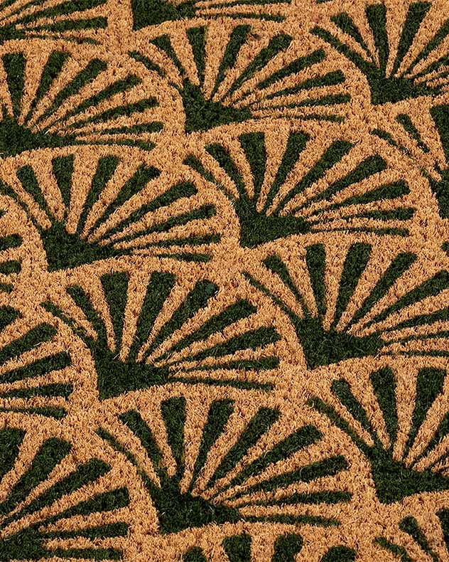Art Deco Style Natural Coir Palm Leaf Doormat