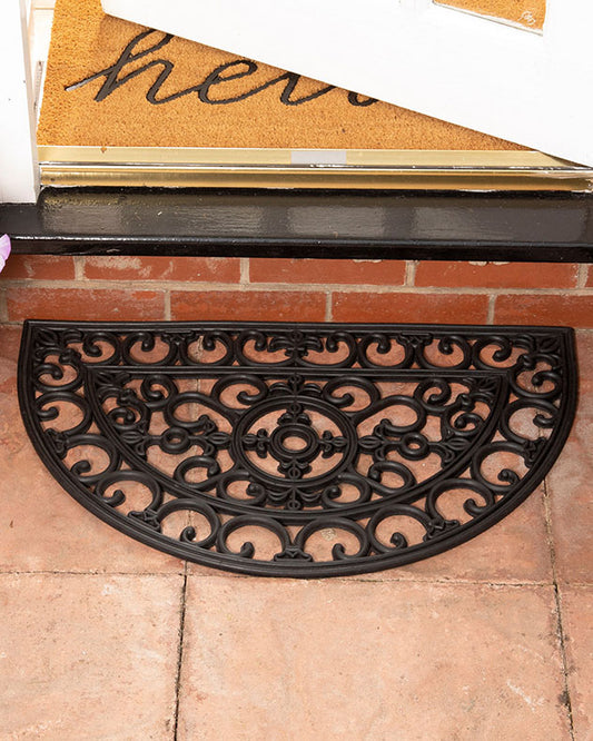 Gothic Style Non-Slip Half Moon Rubber Doormat
