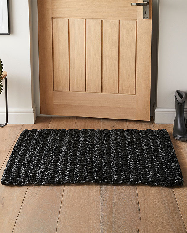 Runswick Large Black Braided Door Mat