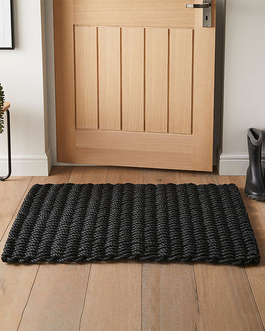 Runswick Large Black Braided Door Mat