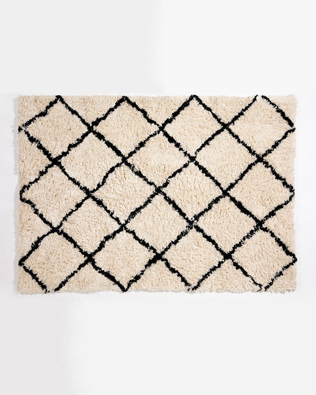 Braemar Argyle 120x170cm Cream And Black Rug