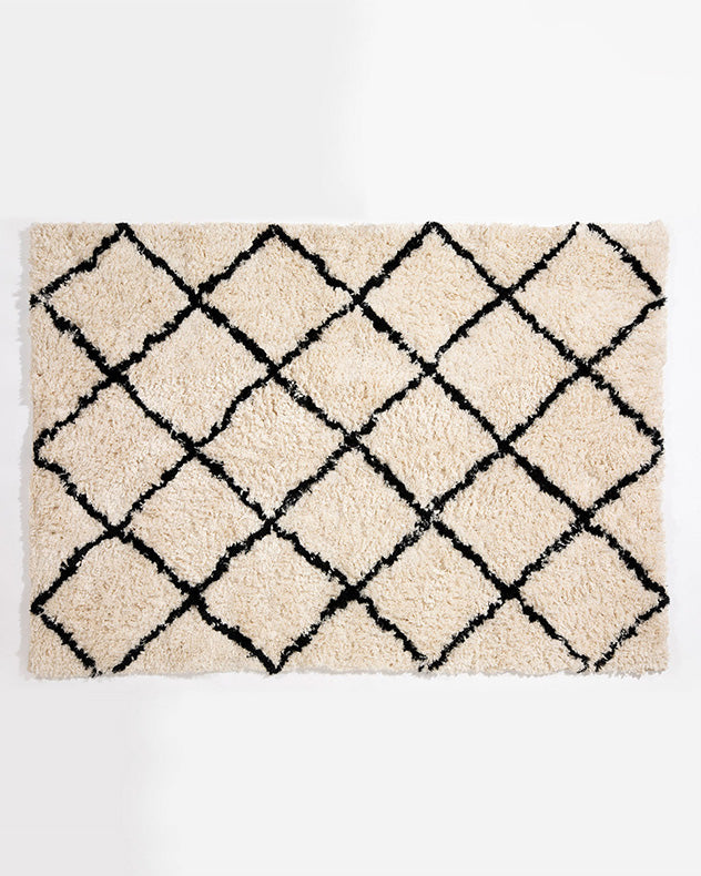 Braemar Argyle 160x230cm Cream And Black Rug