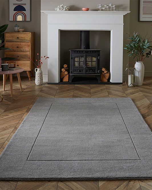 Knaresborough 120x170cm Silver Wool Rug