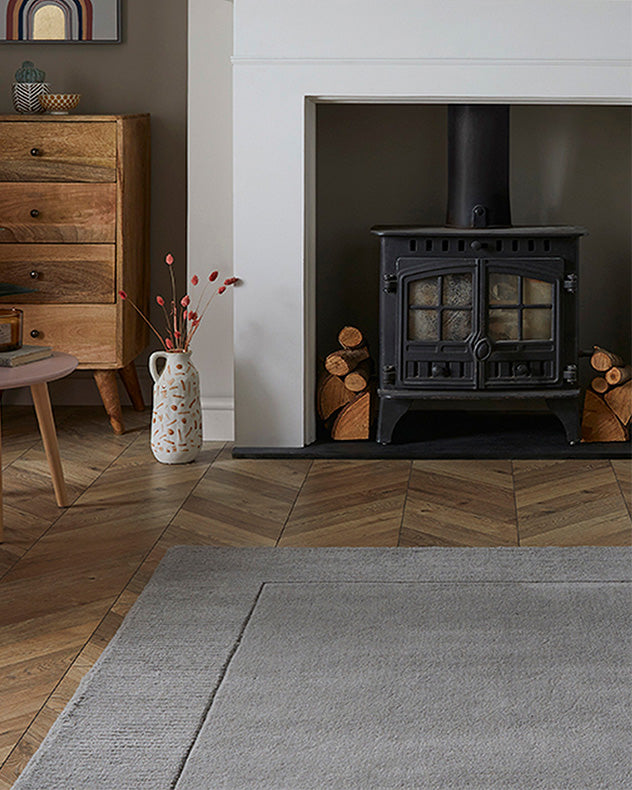 Knaresborough 160 x 230cm Silver Wool Rug
