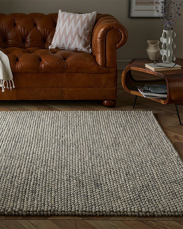 Heptonstall 120 x170cm Cream Wool Pebble Rug